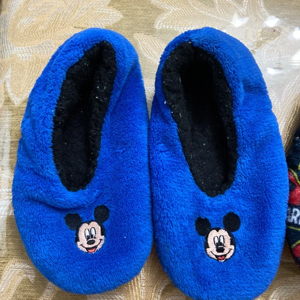BUNDLE 2 DISNEY MICKEY & JURASSIC PARK TODDLER SLIPPERS SZ 9 DINOSAURS